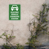 Portrait Round Plus Electric Vehicle Charging Station Door or Wall Sign | Electric Vehicle Charging Station | Parking