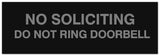 Signs ByLITA Basic No Soliciting do not ring doorbell Sign - Laser-Engraved Lettering | Durable ABS Plastic | Vibrant Colors | Powerful Foam Tape