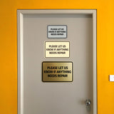 Signs ByLITA Classic Framed Please Let Us Know If Anything Needs Repair Door or Wall Sign | Eco-Friendly Home Signs