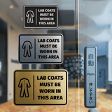 Signs ByLITA Classic Framed Lab Coats Must Be Worn In This Area Door or Wall Sign Easy Installation | Health And Safety | Building And Hospitality Signs