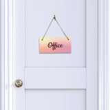 Office 5x10 Hanging Plus Wall or Door Sign | Rustic Twine | Range of Vibrant Decor Styles | Room Signs For Home and Business