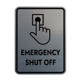 Signs ByLITA Portrait Round Emergency Shut Off Door or Wall Sign Easy Installation | Health And Safety | Building And Danger Signs
