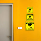 Square Plus Warning CCTV In Operation Wall or Door Sign | Home and Business Security