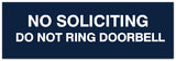 Signs ByLITA Basic No Soliciting do not ring doorbell Sign - Laser-Engraved Lettering | Durable ABS Plastic | Vibrant Colors | Powerful Foam Tape