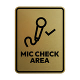 Signs ByLITA Portrait Round Mic Check Area Door or Wall Sign Easy Installation | Directing Artists & Co-Workers | Music | Concert | Festivals