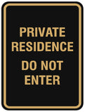 Signs ByLITA Portrait Round Private residence do not enter Sign - Laser-Engraved Lettering | Durable ABS Plastic | Vibrant Colors | Powerful Foam Tape