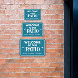 Classic Framed Plus Welcome To Our Patio Sit Long... Talk Much... Laugh Often... Wall or Door Sign | Funny Home Decor