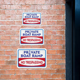 Classic Framed Plus Private Boat Ramp No Trespassing Wall or Door Sign | Marina Quayside Signage