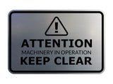 Signs ByLITA Classic Framed Attention: Machinery in Operation - Keep Clear Door or Wall Sign Easy Installation | Health And Safety | Building And Warning Signs