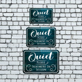Classic Framed Plus Quiet Please Treatment In Session Door or Wall Sign | Hospitality Signage