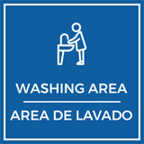 Signs ByLITA Square Washing Area Door or Wall Sign | Spanish Bilingual Business And Office Signs