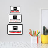 Classic Framed Plus Recordatorio: Cerrar el garaje Door or Wall Sign | Bilingual | Home Garage Sign