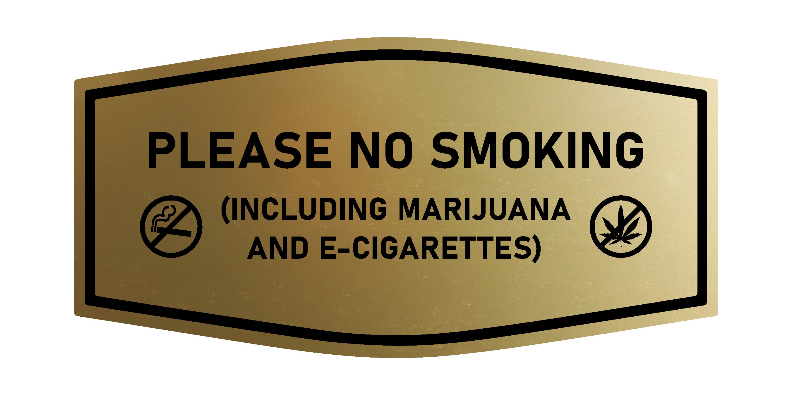 Signs ByLITA Fancy Please NO SMOKING (Including Marijuana and E-Cigarettes) Wall or Door Sign