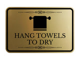 Signs ByLITA Classic Framed Hang Towels To Dry Vintage Bathroom Wall or Door Sign