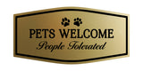 Signs ByLITA Fancy Pets Welcome People Tolerated Pets Decoration Wall or Door Sign