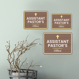 Classic Framed Plus Assistant Pastor’s Office Door or Wall Sign | Church and Place of Worship Signs