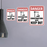 Portrait Round Plus Danger Construction Site Keep Out Wall or Door Sign | Health And Safety Signage