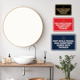 Signs ByLITA Classic Framed Fart While Peeing, Rain Sometimes Comes With Thunder Wall or Door Sign