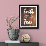 Designs ByLITA Faith Over Fear, Wall Print Art | Religious Home Decor (Unframed or Framed)