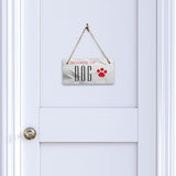 Beware of Dog 5" x 10" Hanging Wall or Door Sign | Rustic Twine | Signs for Home and Business