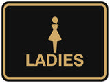 Signs ByLITA Classic Framed Ladies Figurine Restroom Sign - Easy Installation | Durable Material