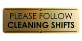 Signs ByLITA Standard Please Follow Cleaning Shifts Door or Wall Sign Easy Installation | Shared Accommodation | Sign for Home, Business, AirBNB and Office Spaces