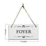 Foyer 5x10 Hanging Plus Wall or Door Sign | Rustic Twine | Range of Vibrant Decor Styles | Room Signs For Home and Business