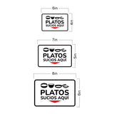 Classic Framed Plus Platos Sucios aquí Door or Wall Sign | Bilingual | Home Kitchen Sign