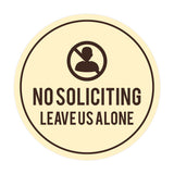 Circle No Soliciting Leave Us Alone Wall or Door Sign