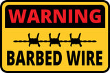Classic Framed Plus Warning Barbed Wire Wall or Door Sign | Health & Safety Warning Signage