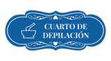 Signs ByLITA Designer Cuarto de Depilación Wall or Door Sign | Spanish Waxing Room Sign