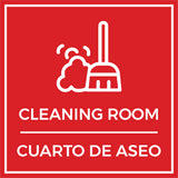 Signs ByLITA Square Cleaning Room Wall or Door Sign | Spanish Bilingual Business And Office Signs