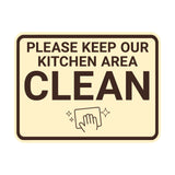Signs ByLITA Classic Framed Please Keep Our Kitchen Area Clean Wall or Door Sign