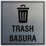 Signs ByLITA Square Trash Basura Sign - Easy Installation | Durable Material