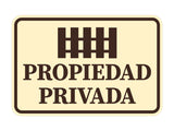 Signs ByLITA Classic Framed Propiedad Privada Graphic Spanish Security Wall or Door Sign