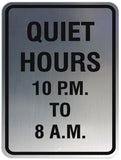 Signs ByLITA Portrait Round Quiet Hours 10pm to 8am Sign - Laser-Engraved Lettering | Durable ABS Plastic | Vibrant Colors | Powerful Foam Tape
