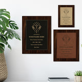 Church and Religion Theme, Black Wood Frame Customizable Leatherette Award Plaque | Easel Mount Option | Recognition of Achievement and Service Personalizable Plaques