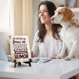 This Desk Runs on Coffee and Inappropriate Humor Table Sign with Acrylic Stand (6x8“) | Coffee Lovers | Office & Home Table Signs