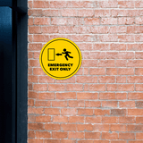 Circle Plus Emergency Exit Only Wall or Door Sign | Easy Installation | Office & Building Warning Signage