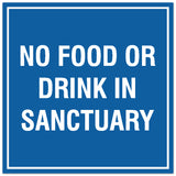 Signs ByLITA Square No Food or Drink in Sanctuary Sign - Easy Installation | Durable Material
