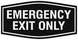 Signs ByLITA Fancy Emergency exit only Sign - Laser-Engraved Lettering | Durable ABS Plastic | Vibrant Colors | Powerful Foam Tape Wall or Door Sign