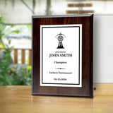 Archery Customizable Wooden Award Plaque | Easel Mount Option | Achievement and Recognition Personalizable Plaques | Sports Award