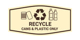 Fancy Recycle Cans & Plastic Only Wall or Door Sign