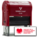 Vivid Stamp The gift of a cheerful spirit is a blessing from God Self-Inking Rubber Stamps