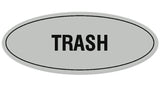 Signs ByLITA Oval Trash Sign - Laser-Engraved Lettering | Durable ABS Plastic | Vibrant Colors | Powerful Foam Tape