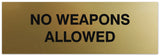 Signs ByLITA Basic No Weapons Allowed Sign - Laser-Engraved Lettering | Durable ABS Plastic | Vibrant Colors | Powerful Foam Tape