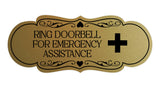 Signs ByLITA Designer Ring Doorbell for Emergency Assistance Wall or Door Sign