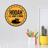 Circle Plus Hooah! U.S. Army Strong Door or Wall Sign Honor Veterans with Military Signs | US Pride | Veteran Gratitude and Discount Signs