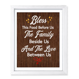 Designs ByLITA Bless This Food Before Us The Family Beside Us And The Love, Between Us, Wall Print Art | Religious Home Decor (Unframed or Framed)