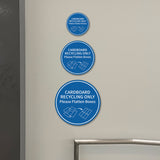 Signs ByLITA Circle Cardboard Recycling Only Please Flatten Boxes Wall or Door Sign